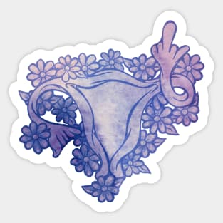 Angry Uterus And Its Middle Finger Sticker